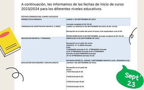 ¡COMIENZA EL CURSO 2023-2024!