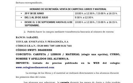 VENTA DE UNIFORMES/CARPETAS ESCOLARES CURSO 2022-2023