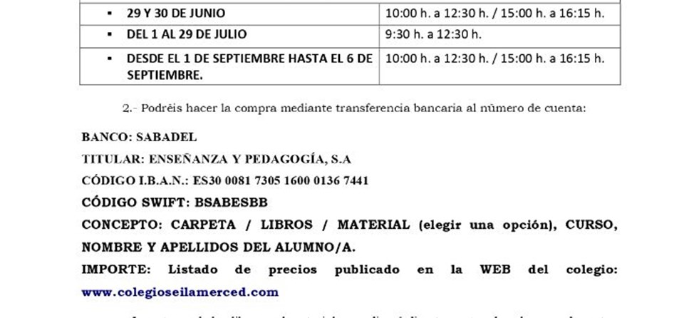 VENTA DE UNIFORMES/CARPETAS ESCOLARES CURSO 2022-2023